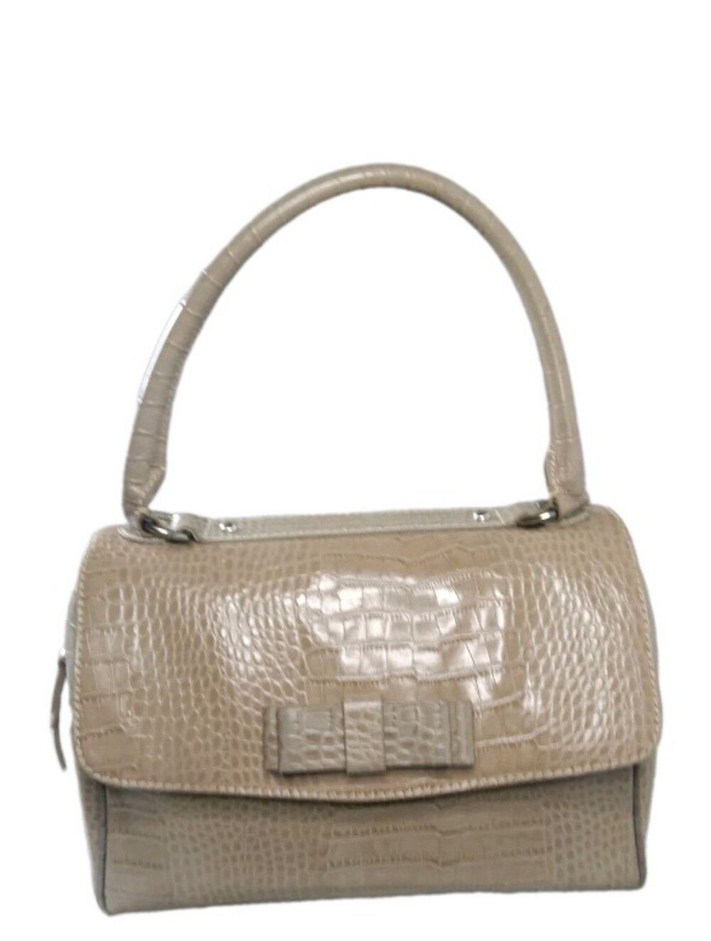 Vintage Barr & Barr Kelly Bag Croco Embossed Handbag Brown Retail $245